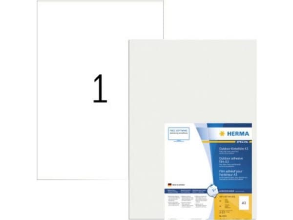 HERMA Special - Polyetylen (PE) - matt - extra kraftigt självhäftande lim - vit - A3 (297 x 420 mm) 40 etikett (er) (40 ark x 1) filmetiketter
