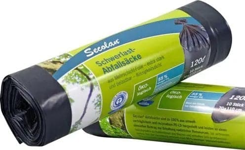TERDEX 1x10 Secolan raskaat jätesäkit 120 l harmaa/musta ( 9100000839 )