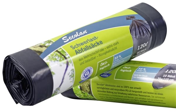 1x10 Secolan Heavy Duty Garbage Bags 120 l grey/black