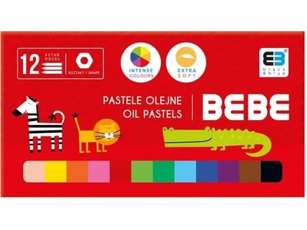 Interdruk Oil pastels 12 colors BB Kids red