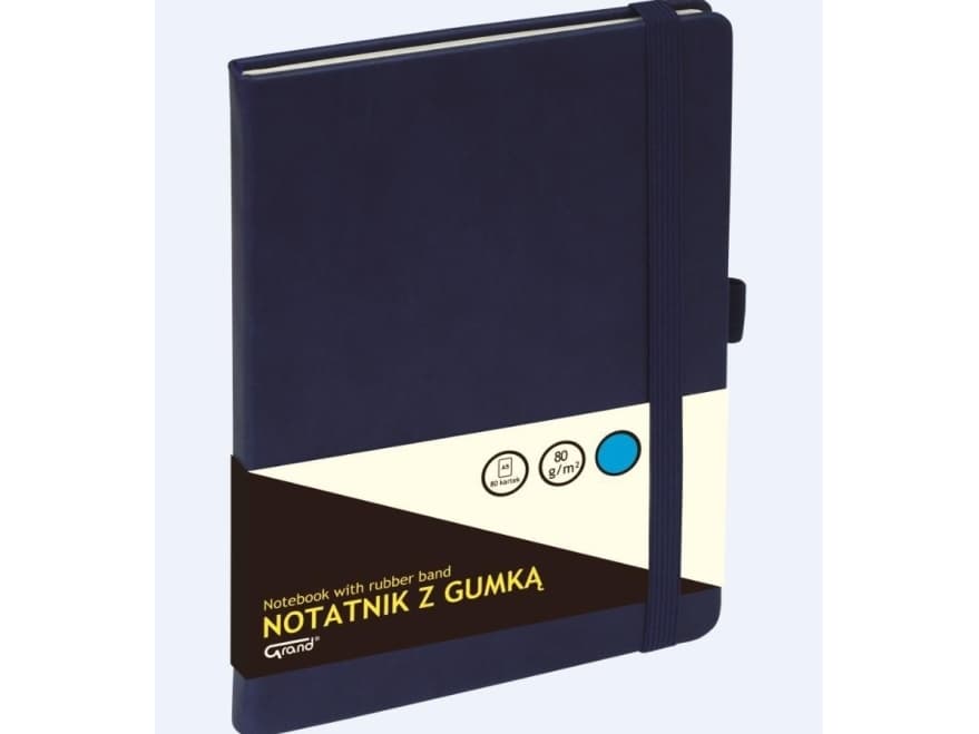 KW Trade Notebook with eraser, navy blue A5/80 grille sheets