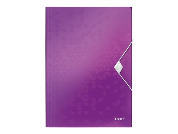 Leitz WOW - 3-fliksmappe - bokryggbredde: 15 mm - for A4 (210 x 297 mm) - kapasitet: 150 ark - metallisk purpur