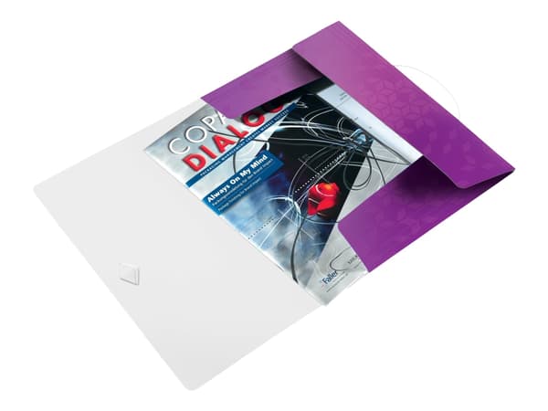 Leitz WOW - 3-fliksmappe - bokryggbredde: 15 mm - for A4 (210 x 297 mm) - kapasitet: 150 ark - metallisk purpur
