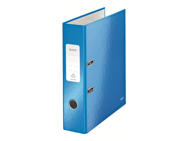 Leitz WOW 180° - Hevarmbuefil - bokryggbredde: 80 mm - for A4 (210 x 297 mm) - kapasitet: 600 ark - metallic blå