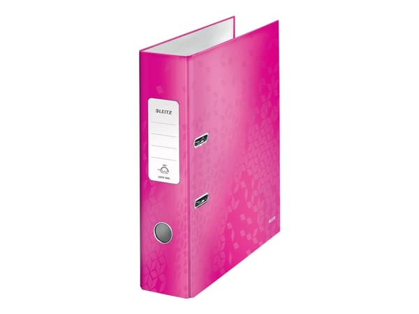 Leitz WOW 180° - Hevarmbuefil - bokryggbredde: 80 mm - for A4 (210 x 297 mm) - kapasitet: 600 ark - metallisk rosa