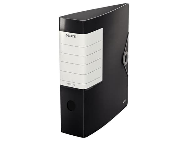LEITZ Solid mappe, 180 grader, 82 mm, svart DIN A4, rett rygg, laget av polyform, ripebestandig topp - 1 stk (1112-00-95)