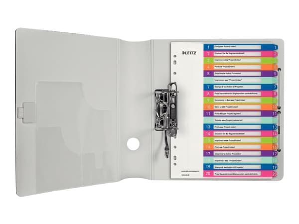 Leitz 12450000, Numeroitu välilehtihakemisto, Polypropeeni (PP), Monivärinen, A4, 0.3 mm, 245 mm