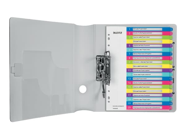 Leitz 12450000, Numeroitu välilehtihakemisto, Polypropeeni (PP), Monivärinen, A4, 0.3 mm, 245 mm