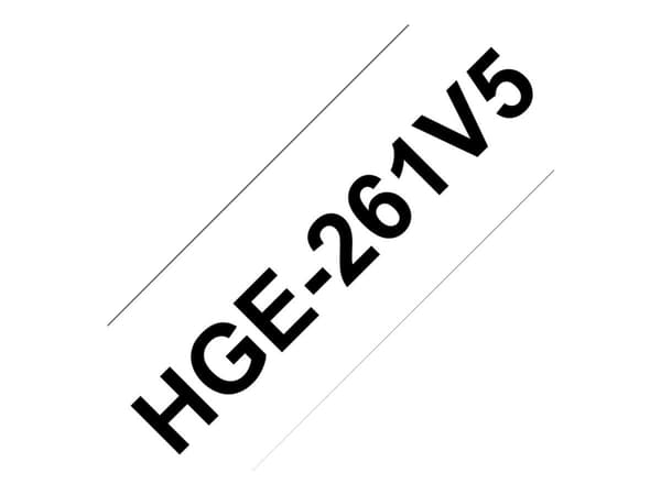 Brother HGE-261V5 - Svart på hvitt - Rull (3,6 cm x 8 m) 5 kassett(er) laminert teip - for P-Touch PT-9500pc, PT-9700PC, PT-9800PCN; P-Touch R RL-700