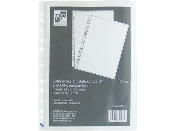 P+P papp Krystall dokumenthylse Maxi A4 100mic. 50 stk.