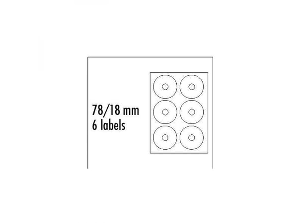 Logo CD-etiketter A4, matt, hvit (5099)