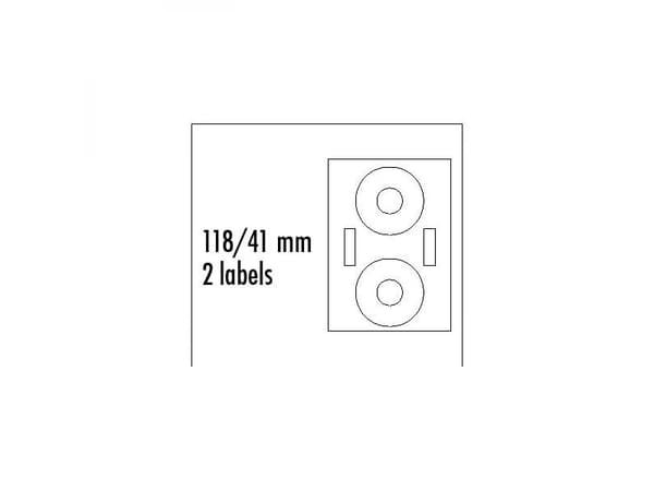 Logoetiketter för CD 118/41mm, A4, matt, vit (5789)