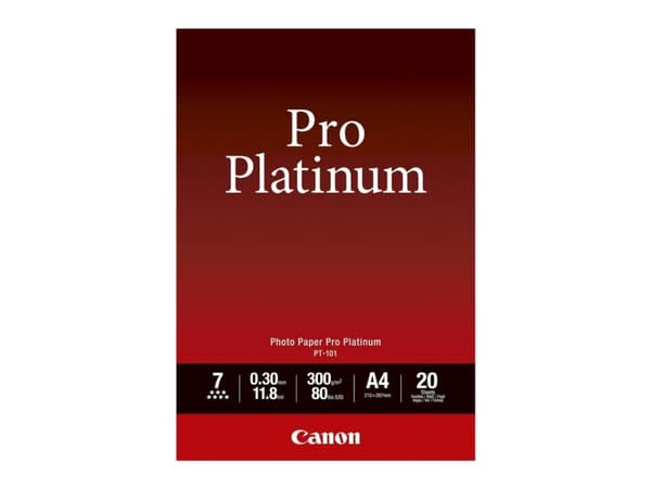 Canon Photo Paper Pro Platinum - A4 (210 x 297 mm) - 300 g/m² - 20 ark fotopapir - for PIXMA iP3600, MP240, MP480, MP620, MP980