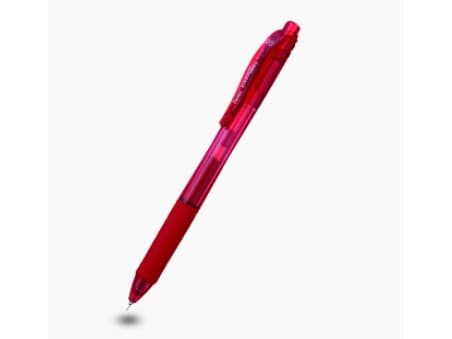 Pentel EnerGel X, Fastklämbar och indragbar penna, Röd, Röd, Plast, 0,25 mm, Vänsterhänt