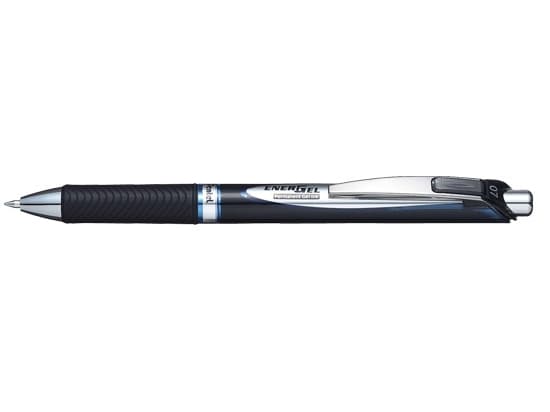 Pentel BLP77-CX, Retractable gelpenna, Blå, Svart, Blå, Silver, 0,7 mm, Pigmentbläck, Box