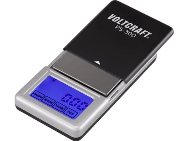 VOLTCRAFT PS-200 Lommevægt Vejeområde 200 g Aflæsningsnøjagtighed 0.01 g Batteridrevet Sort, Sølv