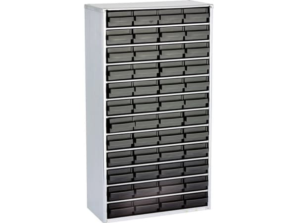 raaco 102520, Sort, Polypropylen (PP), Stål, 48 skuffer, 40 kg, 306 mm, 150 mm