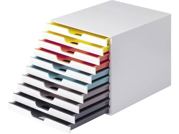 Durable VARICOLOR Mix 10, plast, flerfärgad, vit, landskap/porträtt, 10 lådor, 280 mm, 292 mm