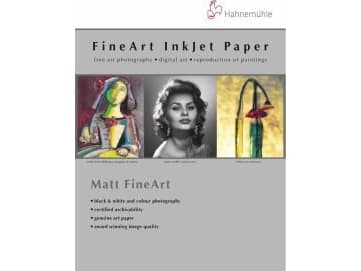 Hahnemühle Digital FineArt Photo Rag - Matt - 300 mikron - vit - A4 (210 x 297 mm) - 188 g/m² - 25 ark konstnärsfotopapper av bomullslump