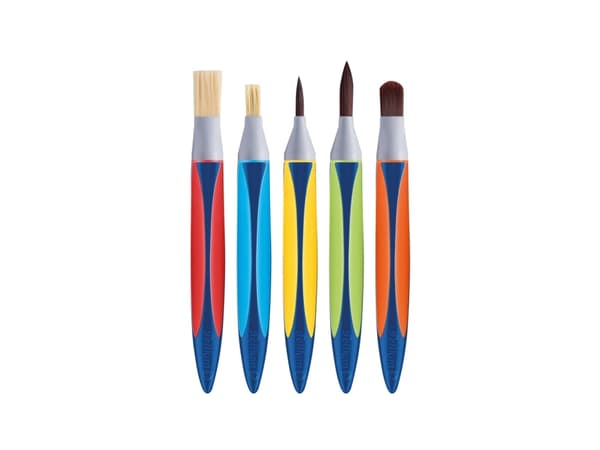 Pelikan 700726, Penselset, Lys pensel, Syntetisk, Plastik, Blå, Rød, Gul, 6, 12
