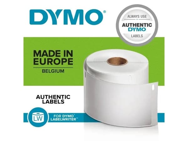 DYMO LabelWriter - Papper - självhäftande - vitt - 32 x 57 mm 12000 rulle(n) (12 rulle(n) x 1000) flergångsetiketter