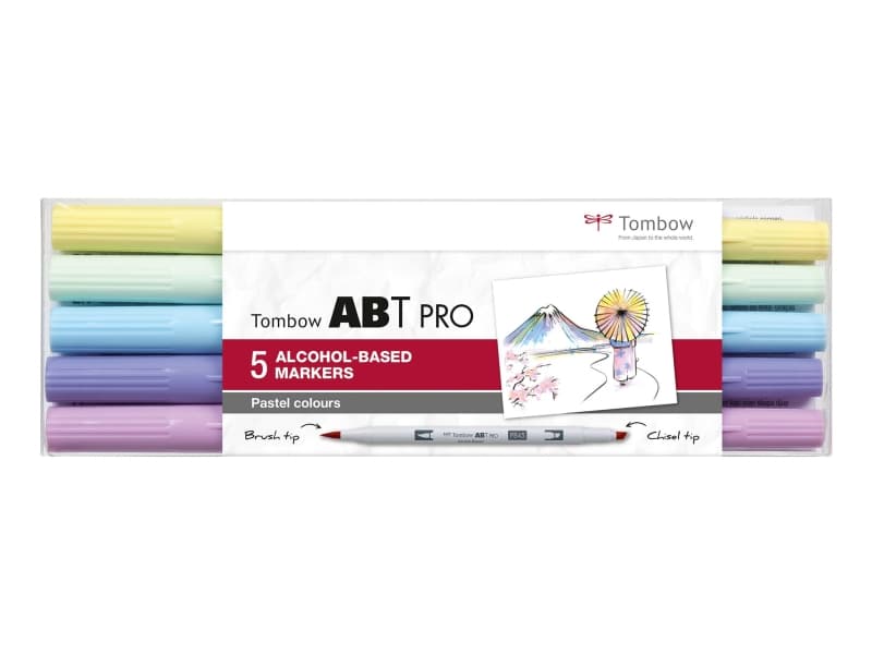 Tombow marker alcohol-based ABT PRO Dual Brush 5P-2 pastel colours (5 stk.)