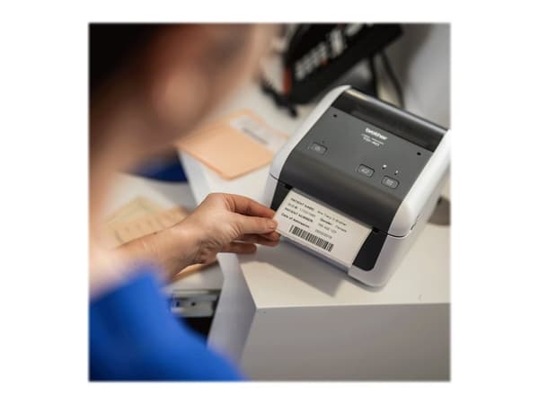 Brother TD-4520DN - Etikettskriver - direktetermisk - Rull (11,8 cm) - 300 x 300 dpi - inntil 152 mm/sek - USB 2.0, LAN, seriell - grå, hvit