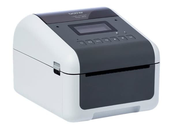 Brother TD-4550DNWB - Etikettskriver - direktetermisk - Rull (11,8 cm) - 300 x 300 dpi - inntil 152.4 mm/sek - USB 2.0, LAN, seriell, Wi-Fi(n), USB-v Grå, Hvit