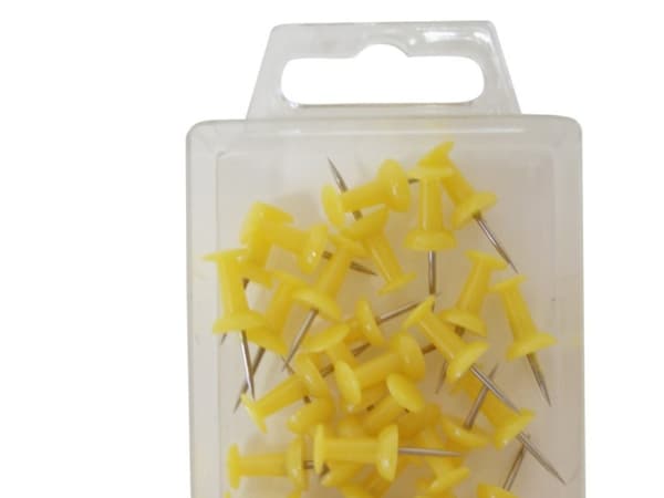 Kortnåle Push pins gul - (30 stk.)