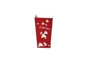Popcornbæger 0.7 ltr 25 oz 155 mm Rød med hvide popcorn,50 stk/ps - (50 stk.)