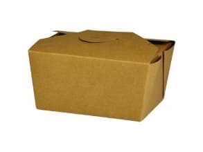 Takeaway æske 600 ml 113/130x90/112x65 mm FSC-mærket Karton med biocoating Brun,8 ps x 50 stk/krt