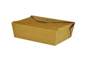 Takeaway æske 1200 ml 195x140x45 mm FSC-mærket Karton med biocoating Brun,4 pk x 50 stk/krt