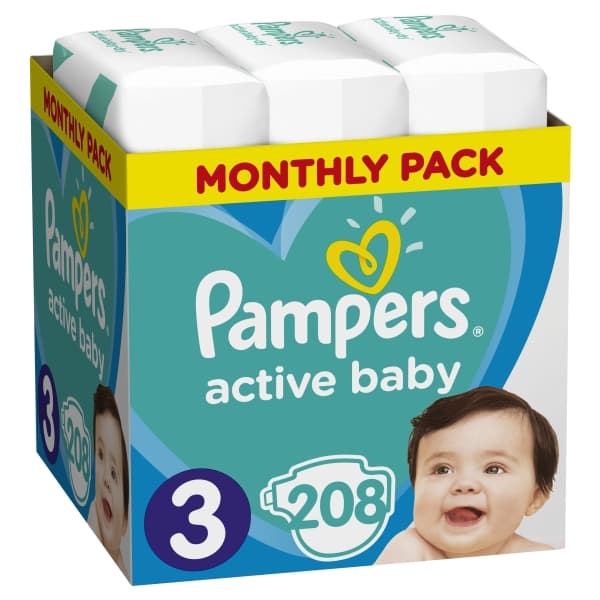 Pampers ABD Månedskasse S3 208 stk.