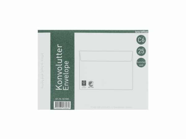 Kirjekuoret C6 70g kosteudenkestävä 114x162mm 25kpl/pakkaus162x5x114mm 0,46kg (25kpl) - (25 kpl/pakkaus) - (25 kpl/pakkaus)