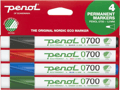 Miniatyrbilde 2 av 5: Marker Penol 0700 ass. farver 1,5mm rund spids permanent - (4 stk.)