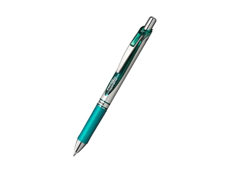 Pentel EnerGel Xm, Indragbar gelpenna, Turkos, Silver, Turkos, Plast, Gummi, Rund, 0,35 mm