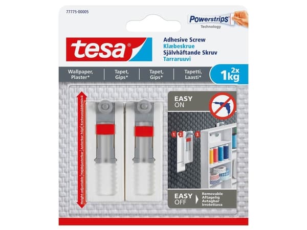 Liimaruuvi tesa tapetille ja rappaukselle säädettävä 1kg 2kpl/pakkaus - (2 kpl)
