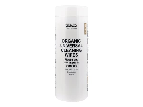 DELTACO Organic Universal - Rengöringsdukar - 60 ark - vit
