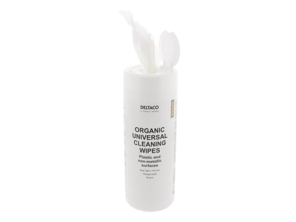 DELTACO Organic Universal - Rengöringsdukar - 60 ark - vit