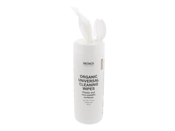 DELTACO Organic Universal - Rengöringsdukar - 60 ark - vit