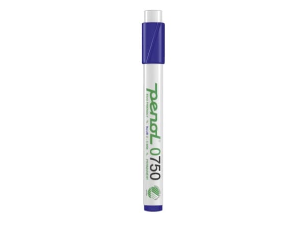 Marker Penol 0750 blå 2-5mm skå spids permanent - (10 stk.)