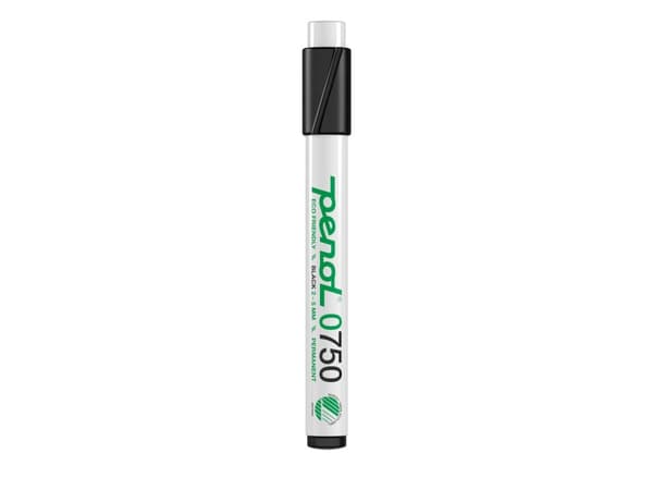 Marker Penol 0750 sort 2-5mm skå spids permanent - (10 stk.)