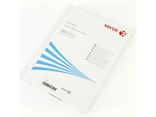 Xerox Labels 93 x 99 mm A4 100 sheets, Hvit, A4, 100 ark, 99 mm, 93 mm, 600 stykker