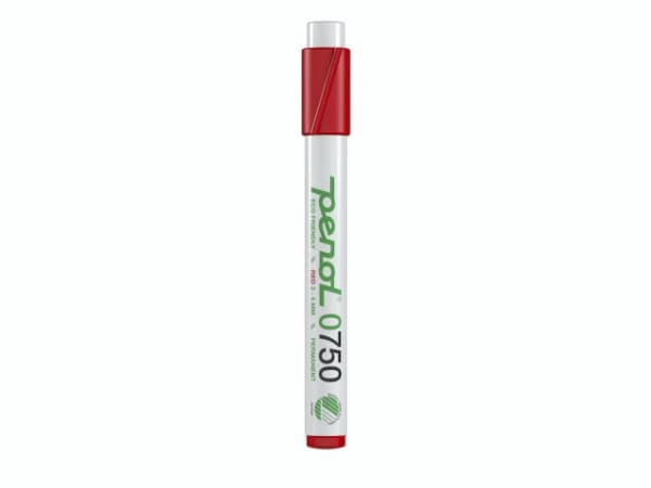 Marker Penol 0750 rød 2-5mm skå spids permanent - (10 stk.)