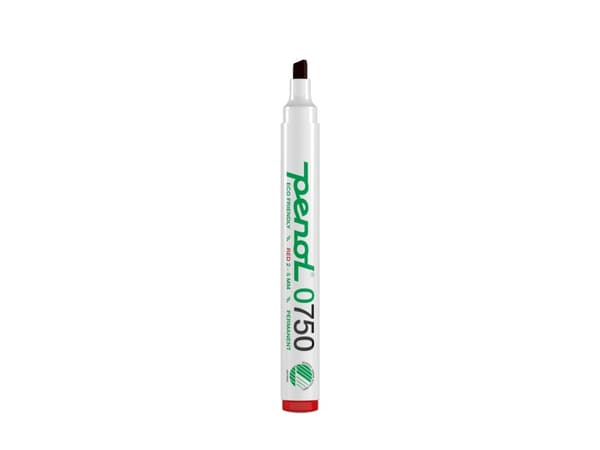 Marker Penol 0750 rød 2-5mm skå spids permanent - (10 stk.)