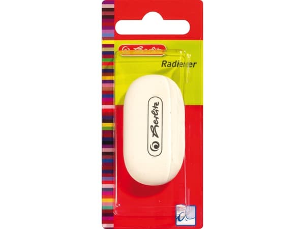 Herlitz - Radergummi - oval - vit - kautschuk