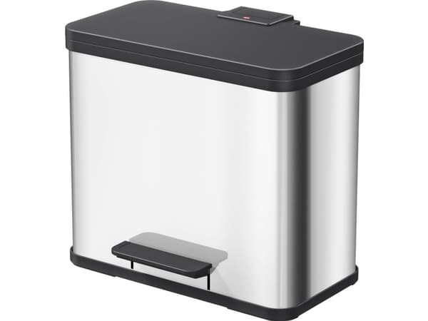 Hailo öko duo plus L 0630-200 Avfallsbehållare 26 l Rostfritt stål (B x H x D) 470 x 430 x 340 mm Silver, svart Fotstegsmekanism 1 st
