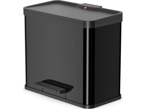 Hailo öko duo plus L 6302600 Skraldespand 26 l Stålplade (B x H x T) 470 x 430 x 340 mm Sort Fod-trædemekanik 1 stk
