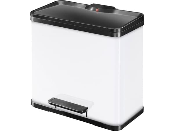 Hailo öko trio plus L 6332300 Skraldespand 27 l Stålplade (B x H x T) 470 x 430 x 340 mm Hvid Fod-trædemekanik 1 stk