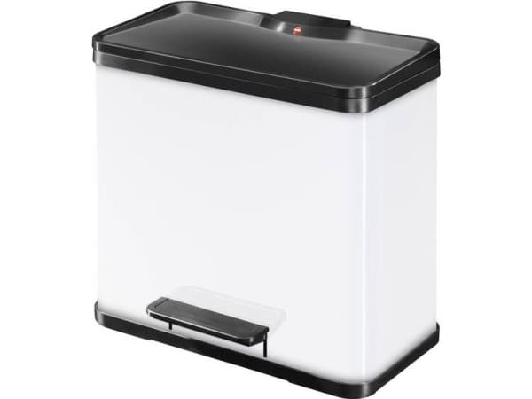 Hailo öko trio plus L 6332300 Skraldespand 27 l Stålplade (B x H x T) 470 x 430 x 340 mm Hvid Fod-trædemekanik 1 stk
